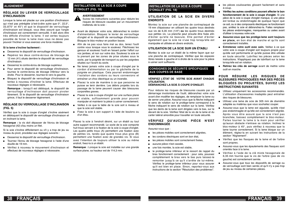 Français | AEG PS 305 DG User Manual | Page 20 / 107