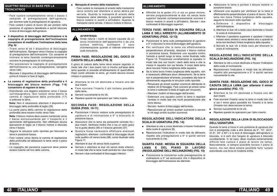 Italiano | AEG PS 305 DG User Manual | Page 25 / 107