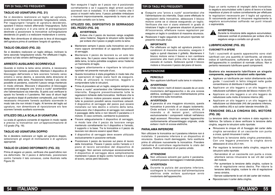 Italiano | AEG PS 305 DG User Manual | Page 28 / 107