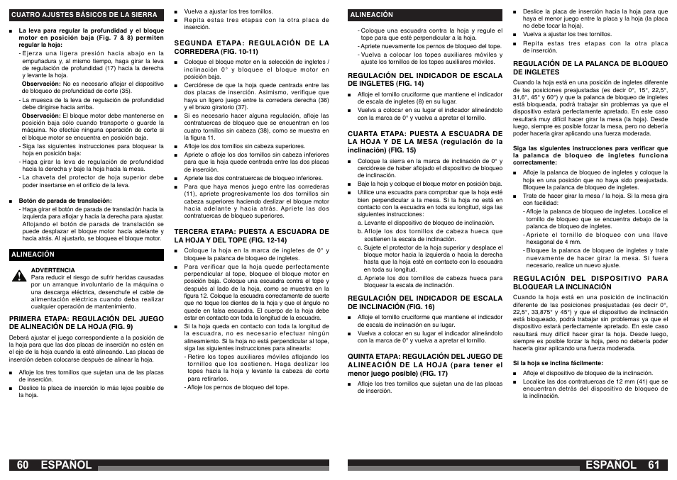 Español | AEG PS 305 DG User Manual | Page 31 / 107