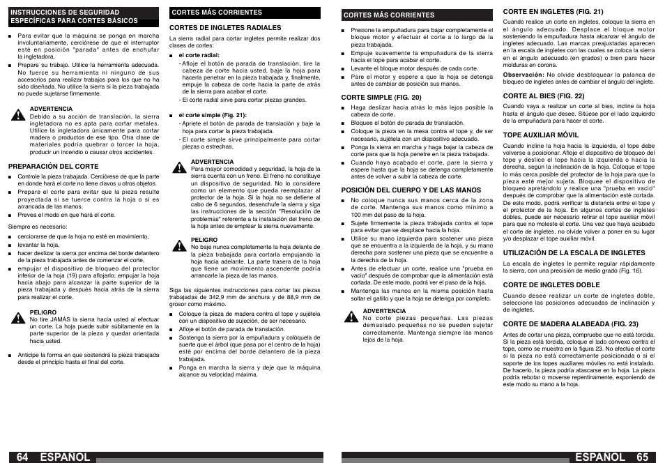 Español | AEG PS 305 DG User Manual | Page 33 / 107