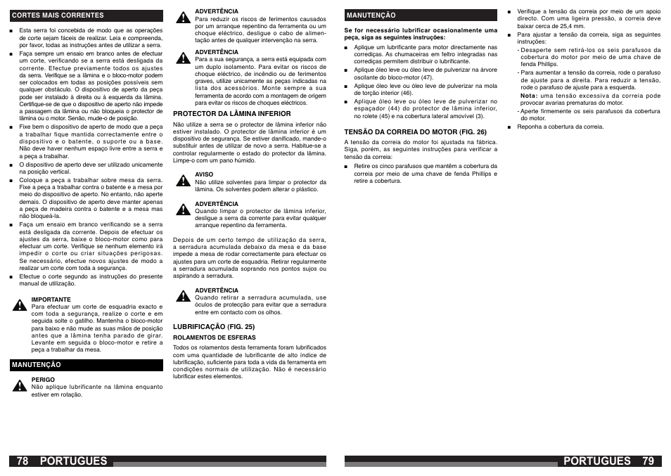 Portugues | AEG PS 305 DG User Manual | Page 40 / 107