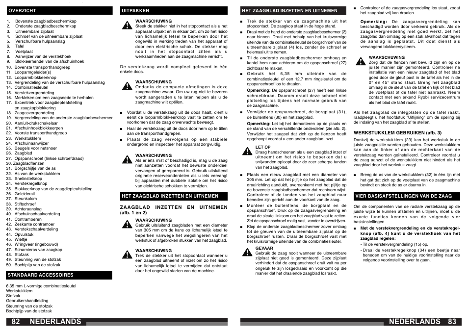 Nederlands | AEG PS 305 DG User Manual | Page 42 / 107