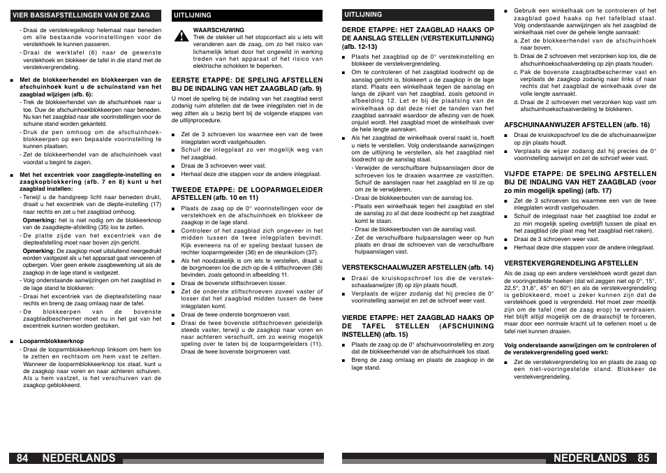 Nederlands | AEG PS 305 DG User Manual | Page 43 / 107