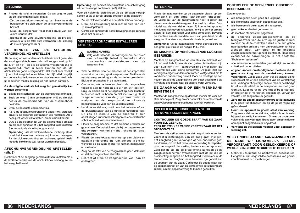 Nederlands | AEG PS 305 DG User Manual | Page 44 / 107
