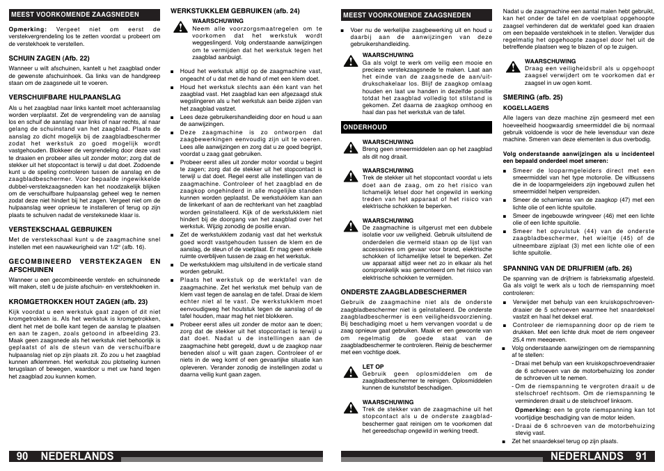 Nederlands | AEG PS 305 DG User Manual | Page 46 / 107