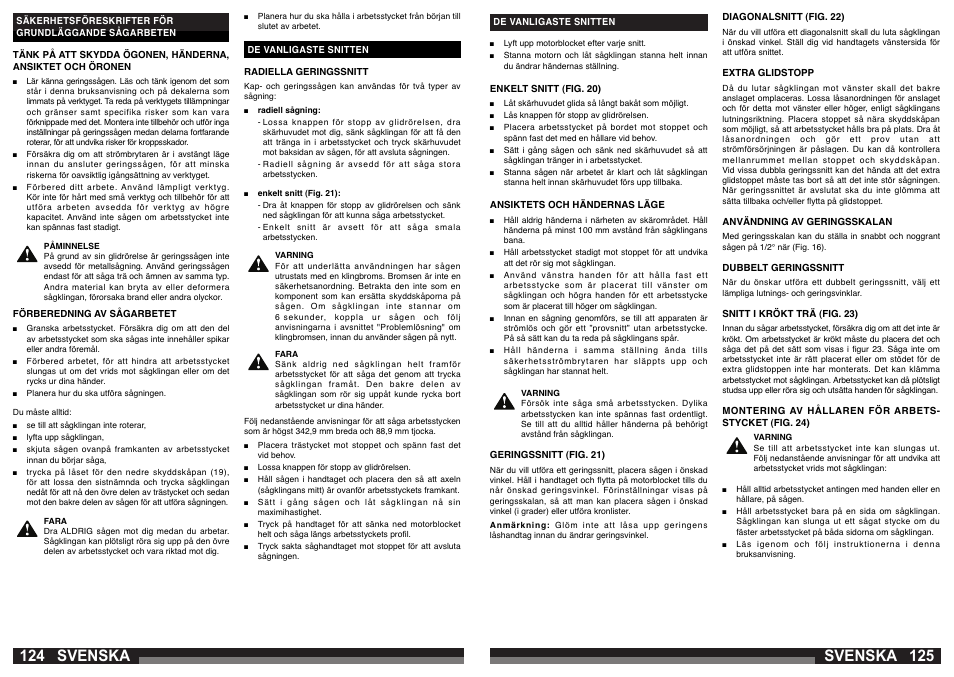 Svenska | AEG PS 305 DG User Manual | Page 63 / 107