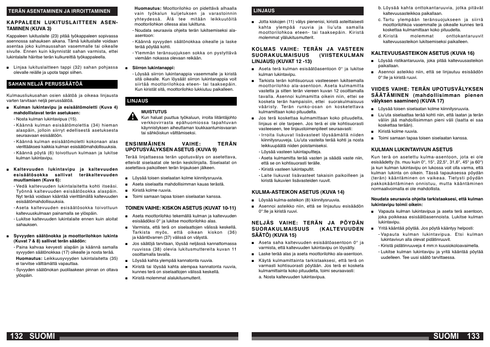 Suomi | AEG PS 305 DG User Manual | Page 67 / 107