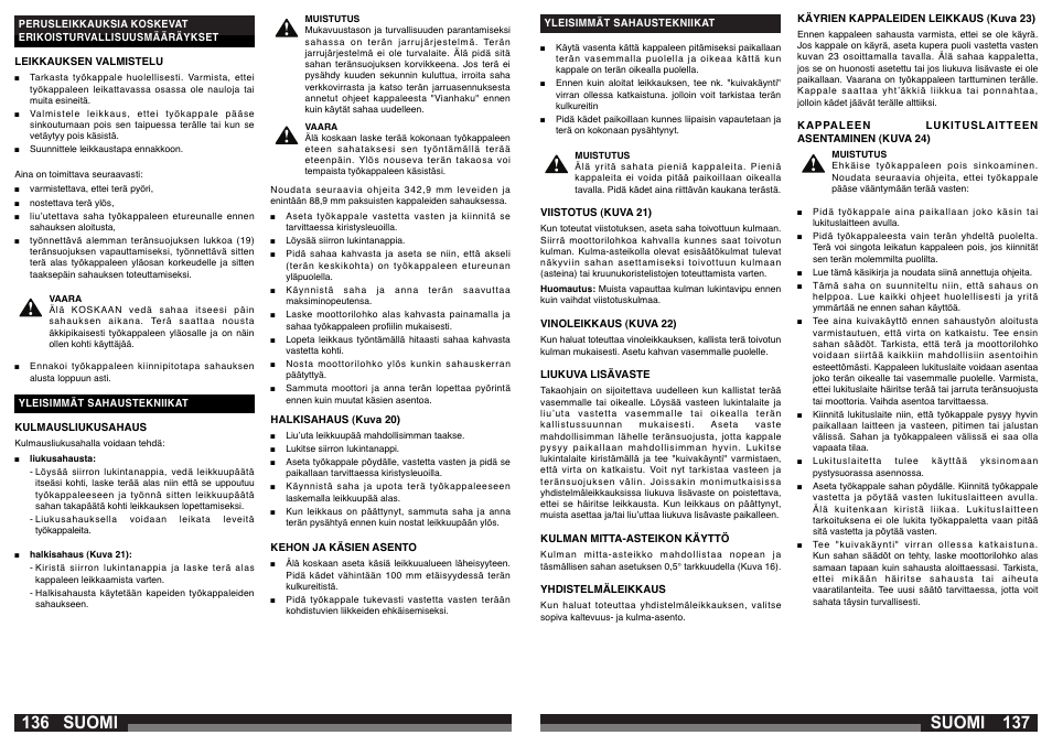 Suomi | AEG PS 305 DG User Manual | Page 69 / 107