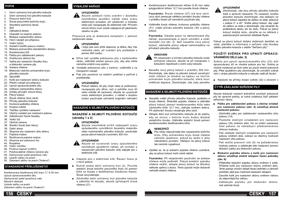Česky | AEG PS 305 DG User Manual | Page 79 / 107