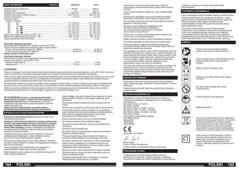 Polski | AEG PS 305 DG User Manual | Page 83 / 107