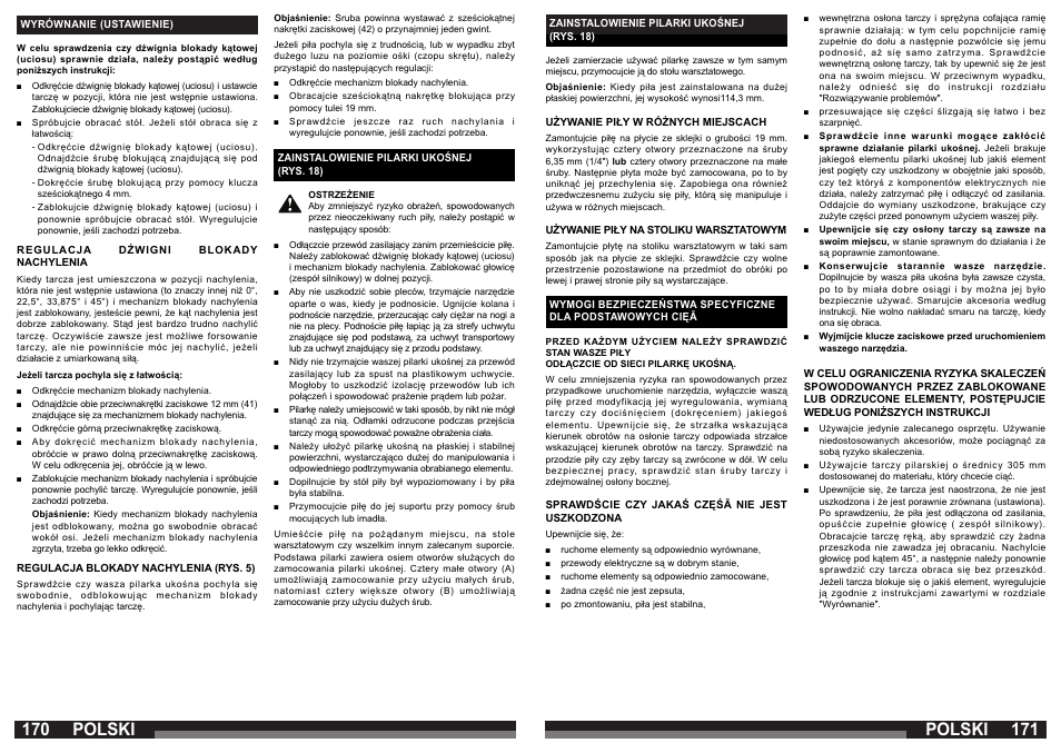 Polski | AEG PS 305 DG User Manual | Page 86 / 107