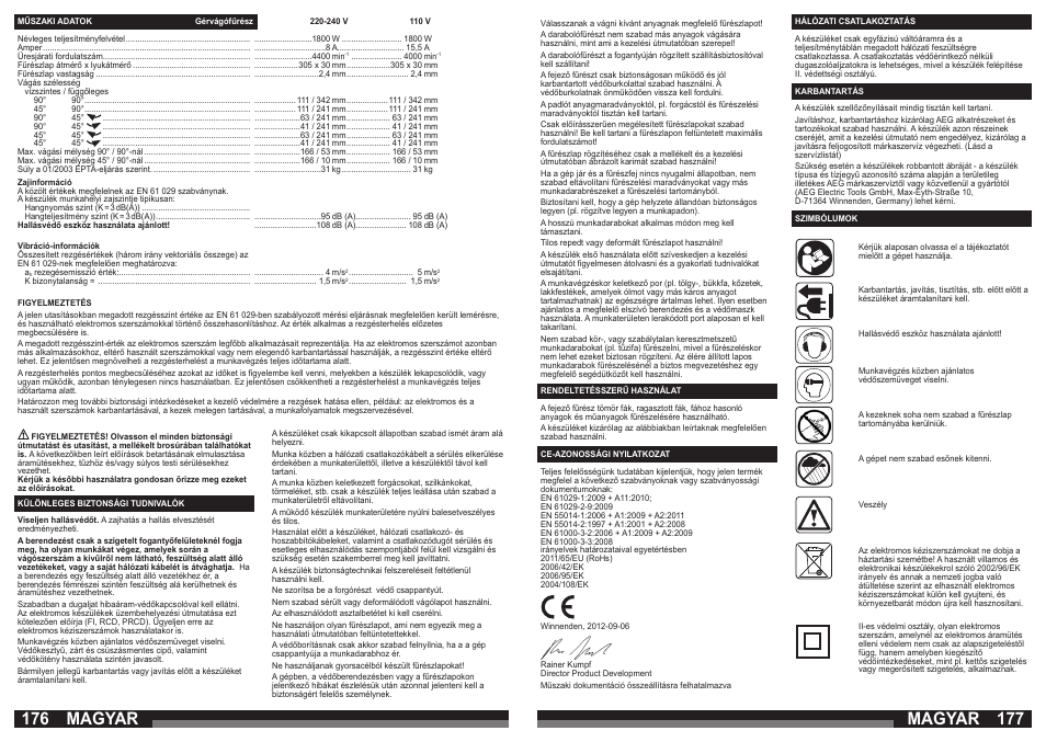 Magyar | AEG PS 305 DG User Manual | Page 89 / 107