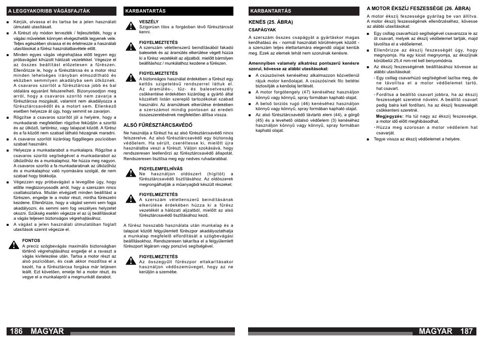 Magyar | AEG PS 305 DG User Manual | Page 94 / 107