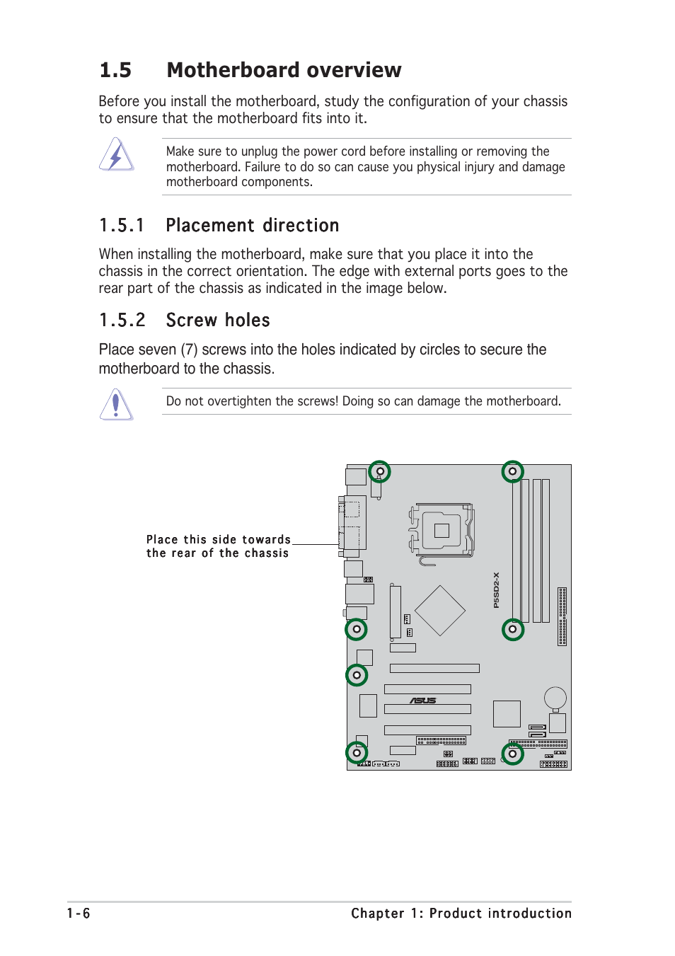 5 motherboard overview | Asus Motherboard P5SD2-X User Manual | Page 18 / 84