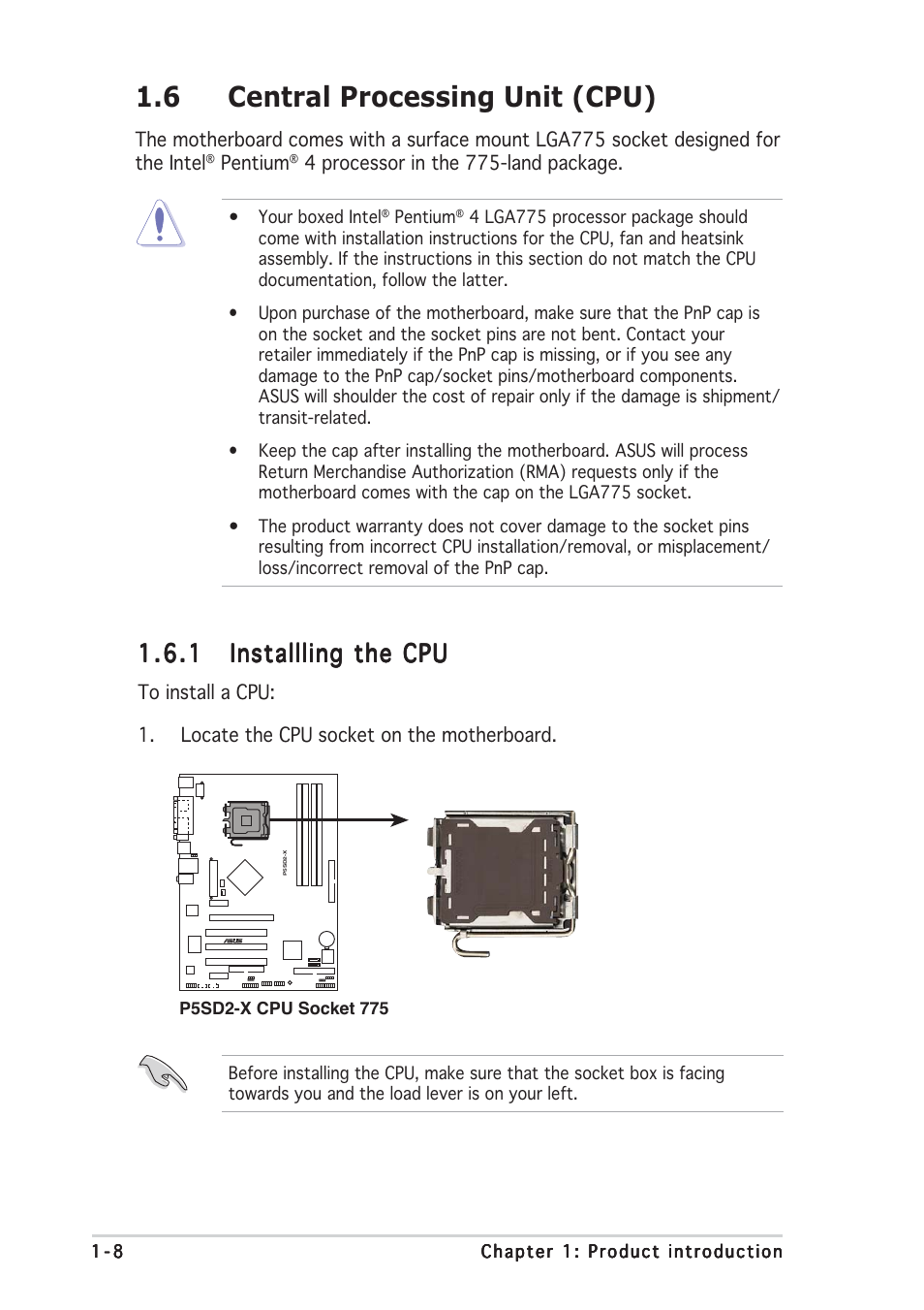 6 central processing unit (cpu) | Asus Motherboard P5SD2-X User Manual | Page 20 / 84