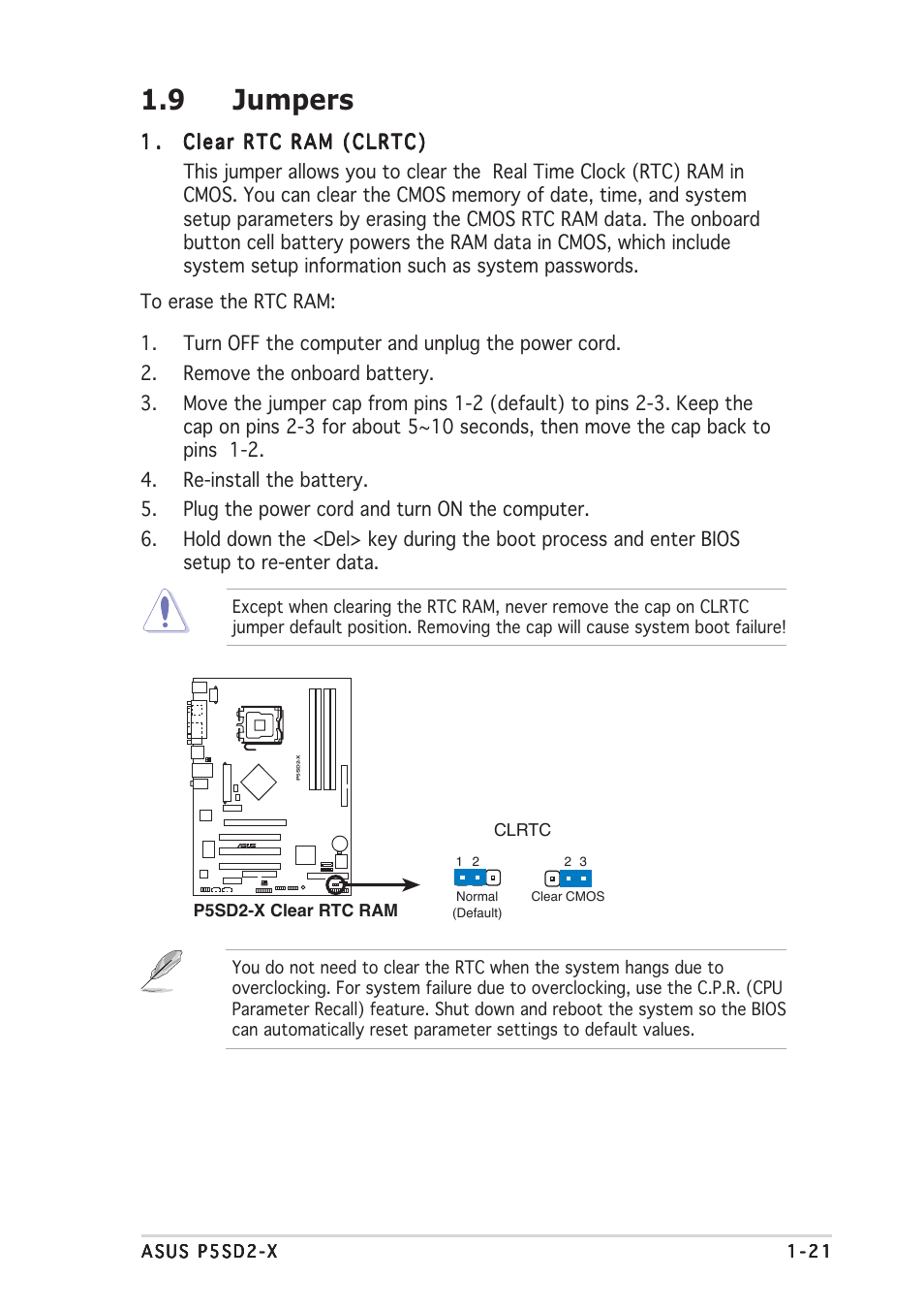 9 jumpers | Asus Motherboard P5SD2-X User Manual | Page 33 / 84