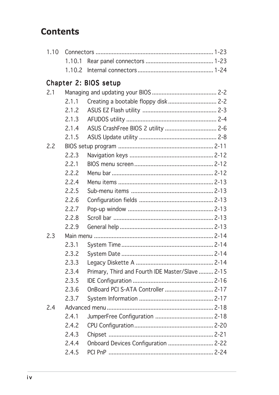 Asus Motherboard P5SD2-X User Manual | Page 4 / 84