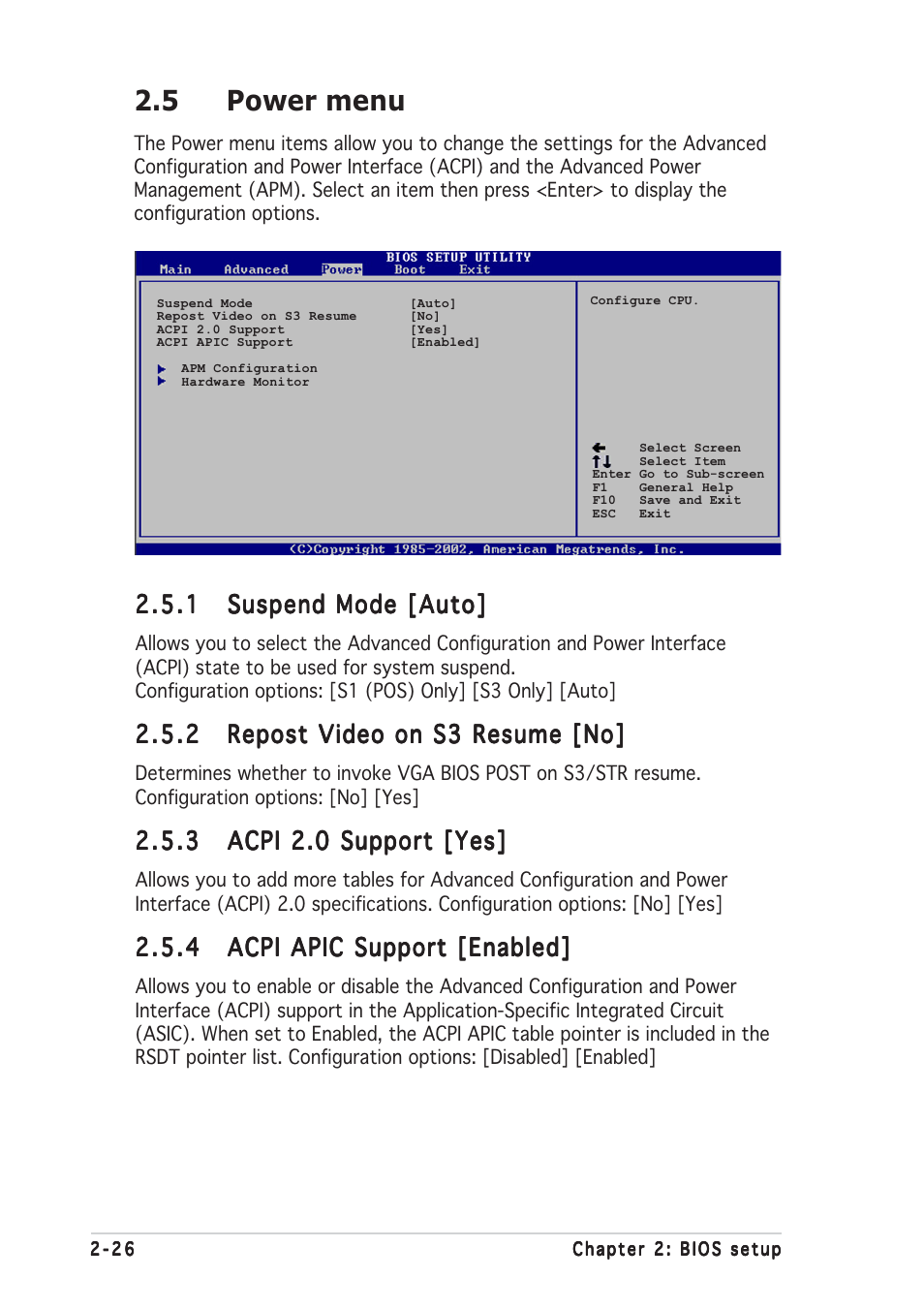 5 power menu | Asus Motherboard P5SD2-X User Manual | Page 68 / 84