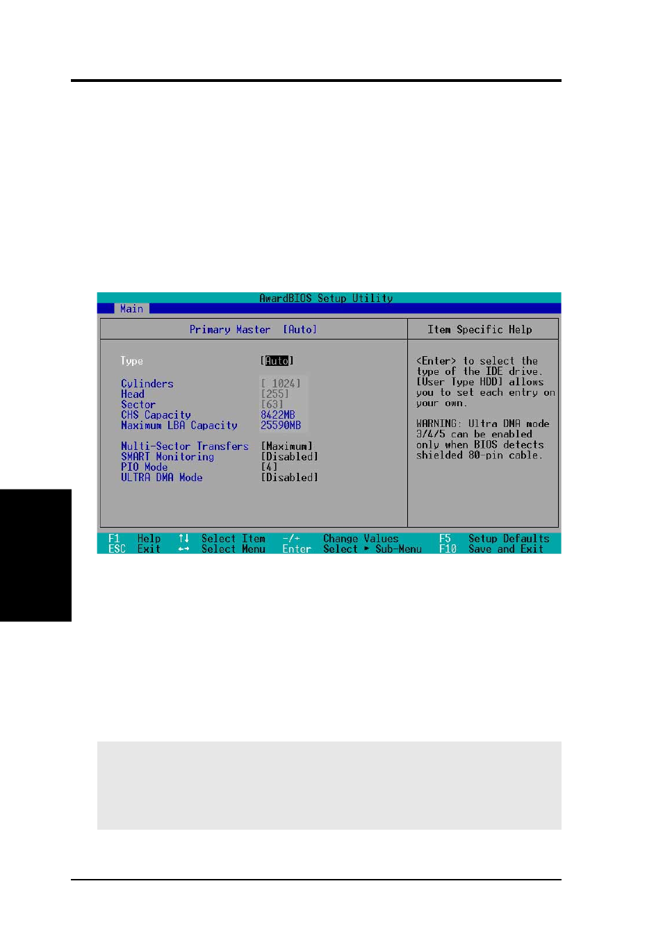 Bios setup, 1 primary & secondary master/slave | Asus Dual TualatinTM Motherboard TRL-DLS User Manual | Page 44 / 86