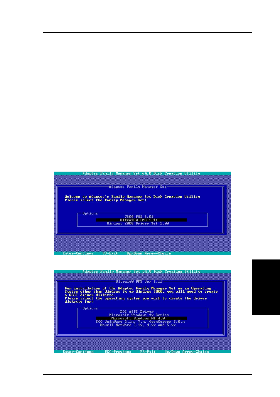 Os driver installation, 1 microsoft, Windows | Nt server 4.0, I. adaptec, Scsi driver installation | Asus Dual TualatinTM Motherboard TRL-DLS User Manual | Page 67 / 86