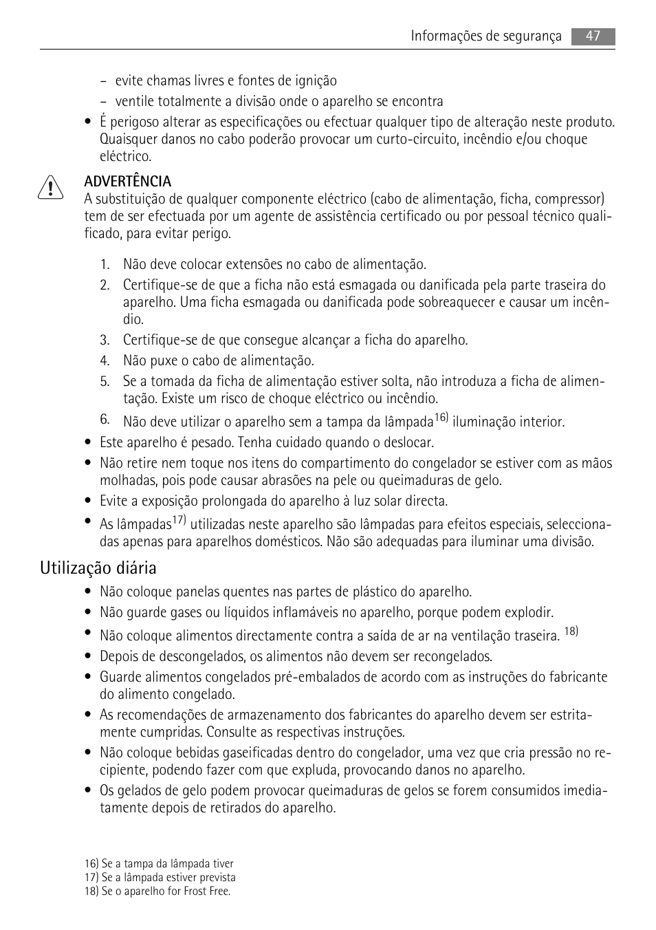 Utilização diária | AEG SWD81800L1 User Manual | Page 47 / 76