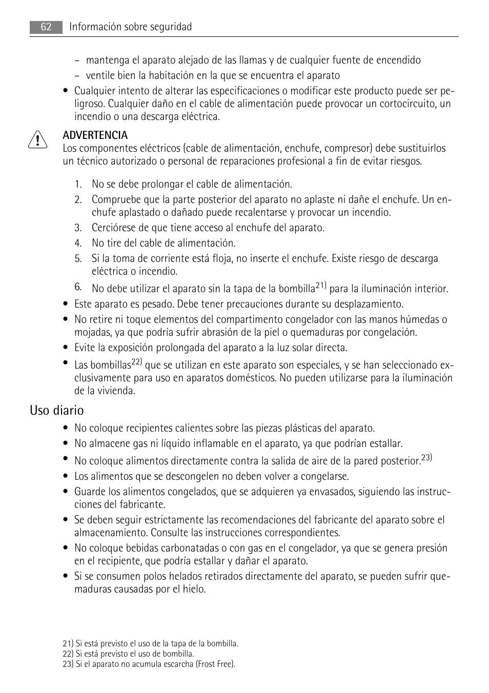 Uso diario | AEG SWD81800L1 User Manual | Page 62 / 76