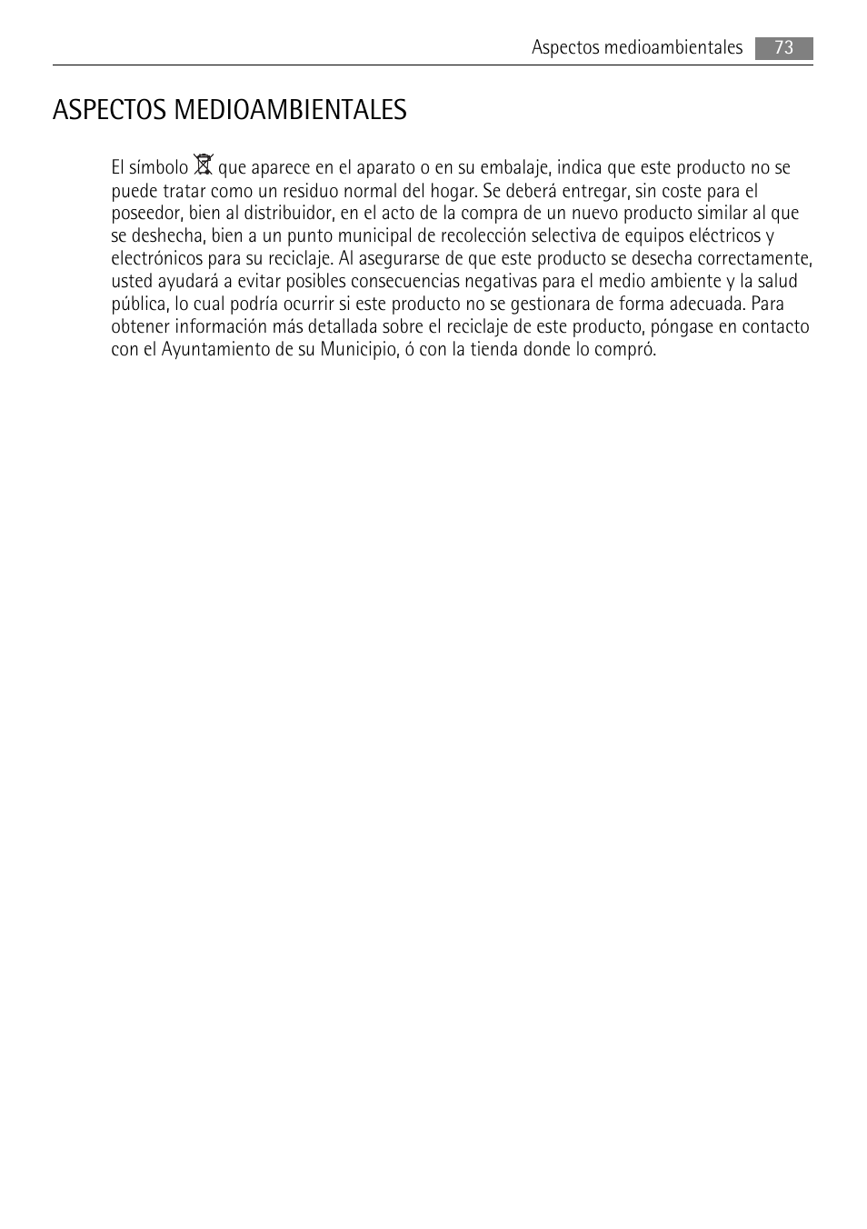 Aspectos medioambientales | AEG SWD81800L1 User Manual | Page 73 / 76