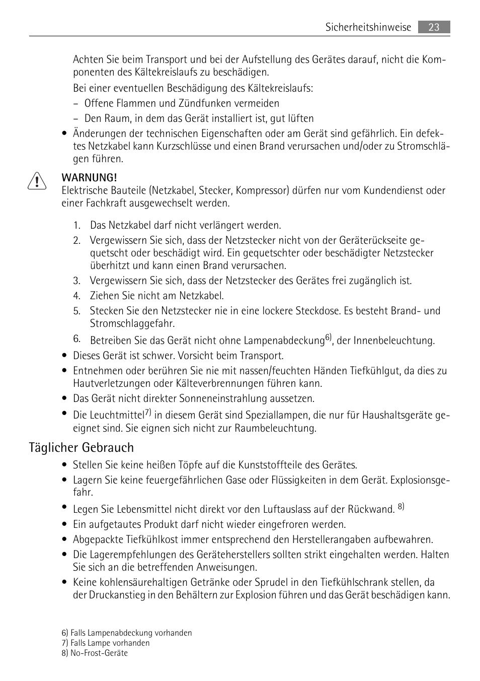 Täglicher gebrauch | AEG SKS71840S0 User Manual | Page 23 / 80
