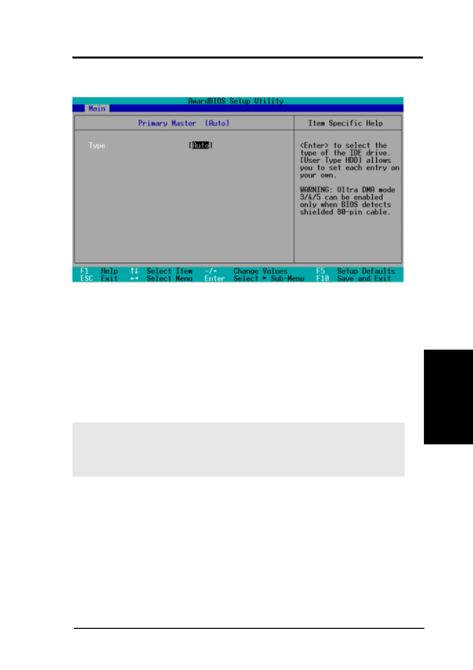 Bios setup, 1 primary & secondary master/slave | Asus Apollo PL133 Chipset Socket 370 Motherboard CUVL-VM User Manual | Page 45 / 86