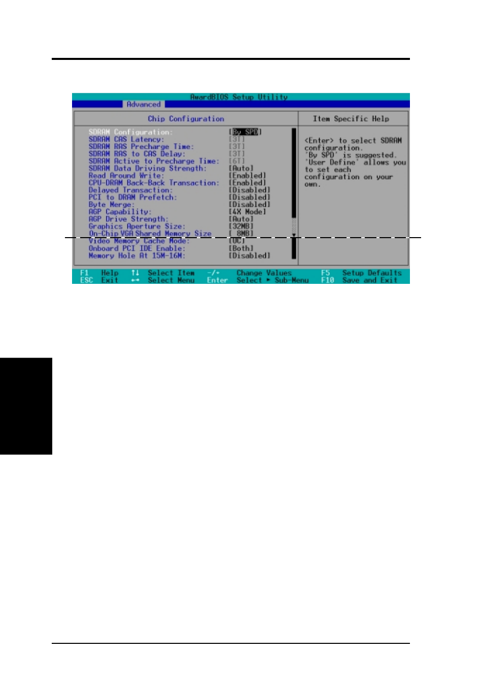 Bios setup, 1 chip configuration | Asus Apollo PL133 Chipset Socket 370 Motherboard CUVL-VM User Manual | Page 52 / 86