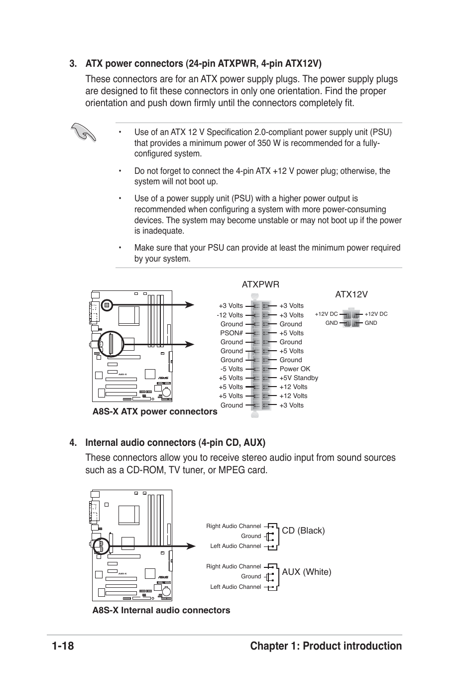 18 chapter 1: product introduction | Asus A8S-X User Manual | Page 28 / 68