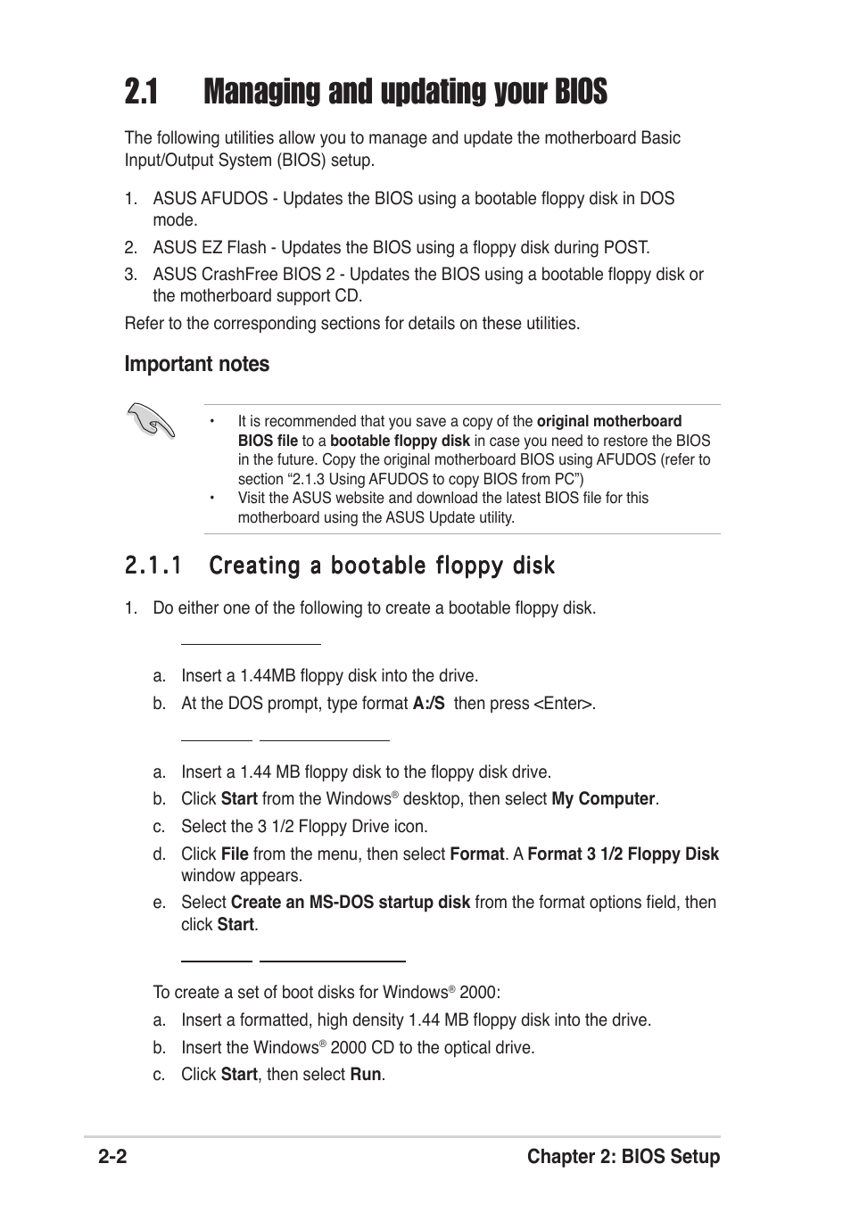 1 managing and updating your bios | Asus A8S-X User Manual | Page 34 / 68