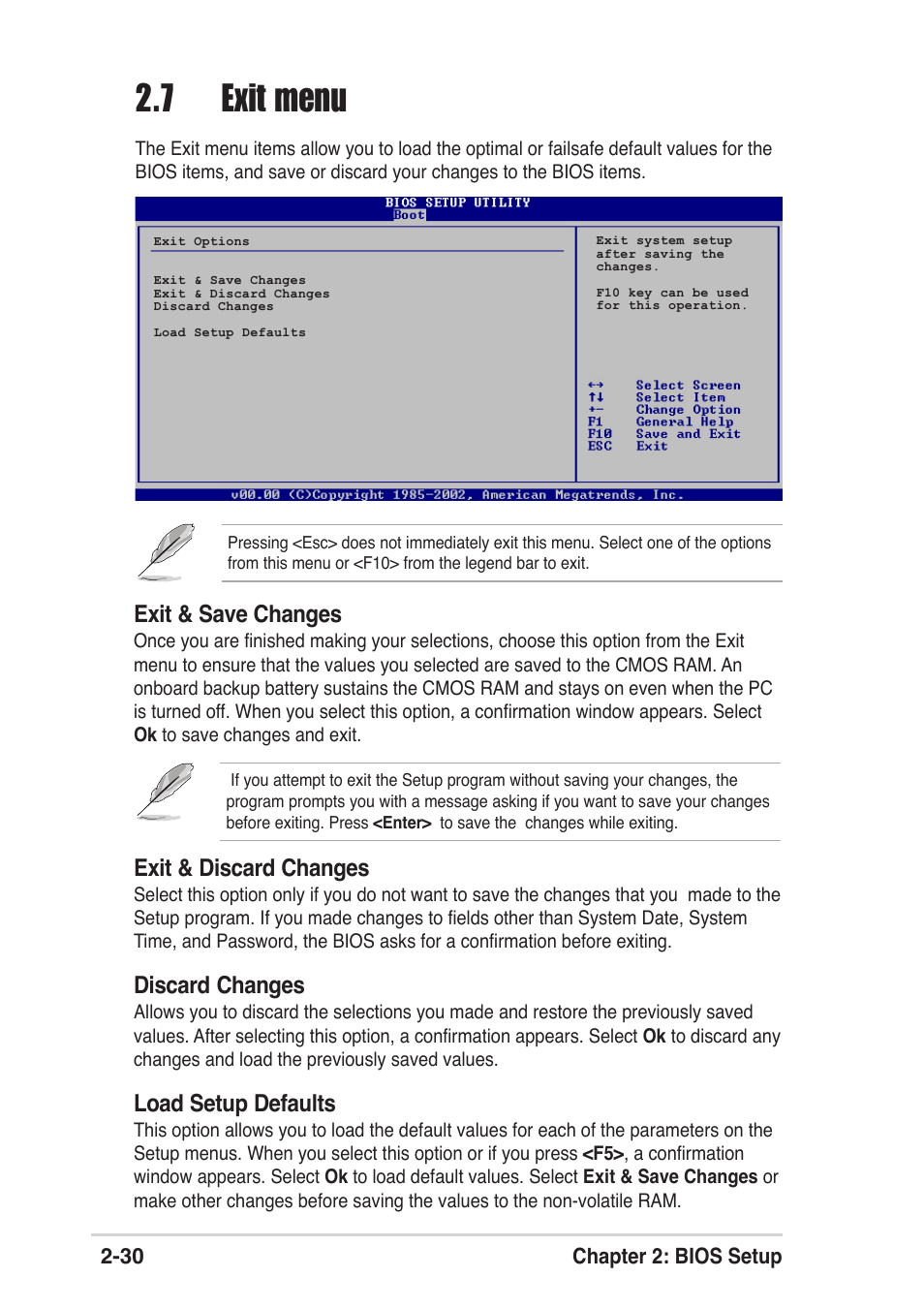 7 exit menu | Asus A8S-X User Manual | Page 62 / 68