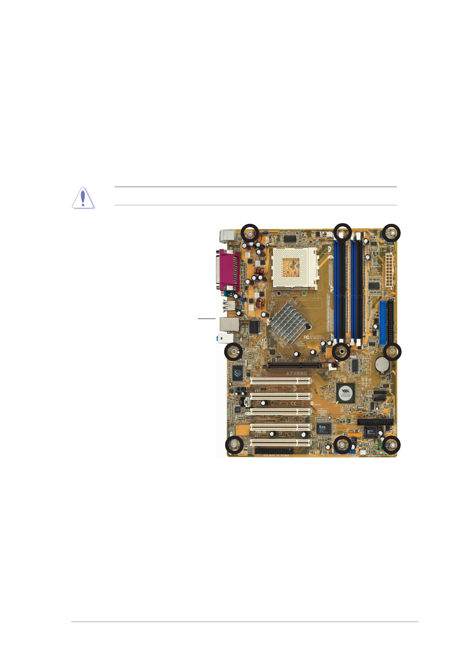 2 placement direction, 3 screw holes | Asus Motherboard A7V880 User Manual | Page 17 / 76