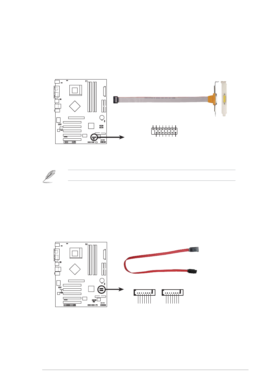 The game/midi module is purchased separately, A7v880 game connector game, A7v880 sata connectors | Sata1, Sata2 | Asus Motherboard A7V880 User Manual | Page 35 / 76