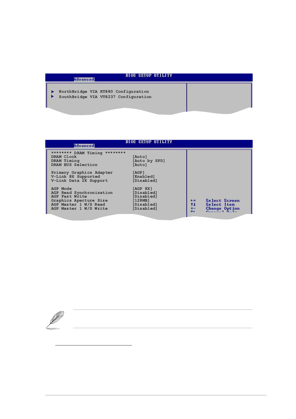 2 chipset, Dram clock [auto, Dram timing [auto by spd | Northbridge via kt880 configuration, Sdram cas# latency [2.5 | Asus Motherboard A7V880 User Manual | Page 53 / 76