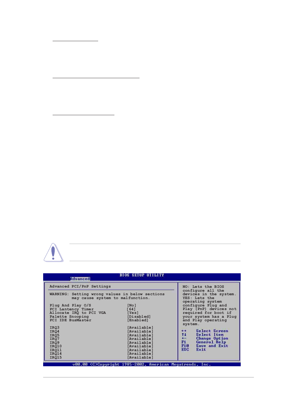 4 pci pnp, Onboard game port [disabled, Onboard midi port [disabled | Ecp mode dma channel [dma3, Parallel port irq [irq7 | Asus Motherboard A7V880 User Manual | Page 57 / 76