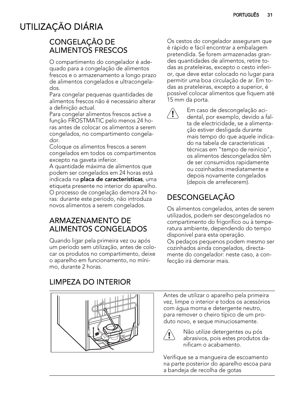 Utilização diária | AEG A82700GNX0 User Manual | Page 31 / 68