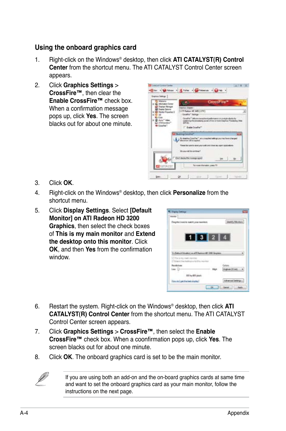 Using.the.onboard.graphics.card | Asus M3A78-EM User Manual | Page 106 / 108