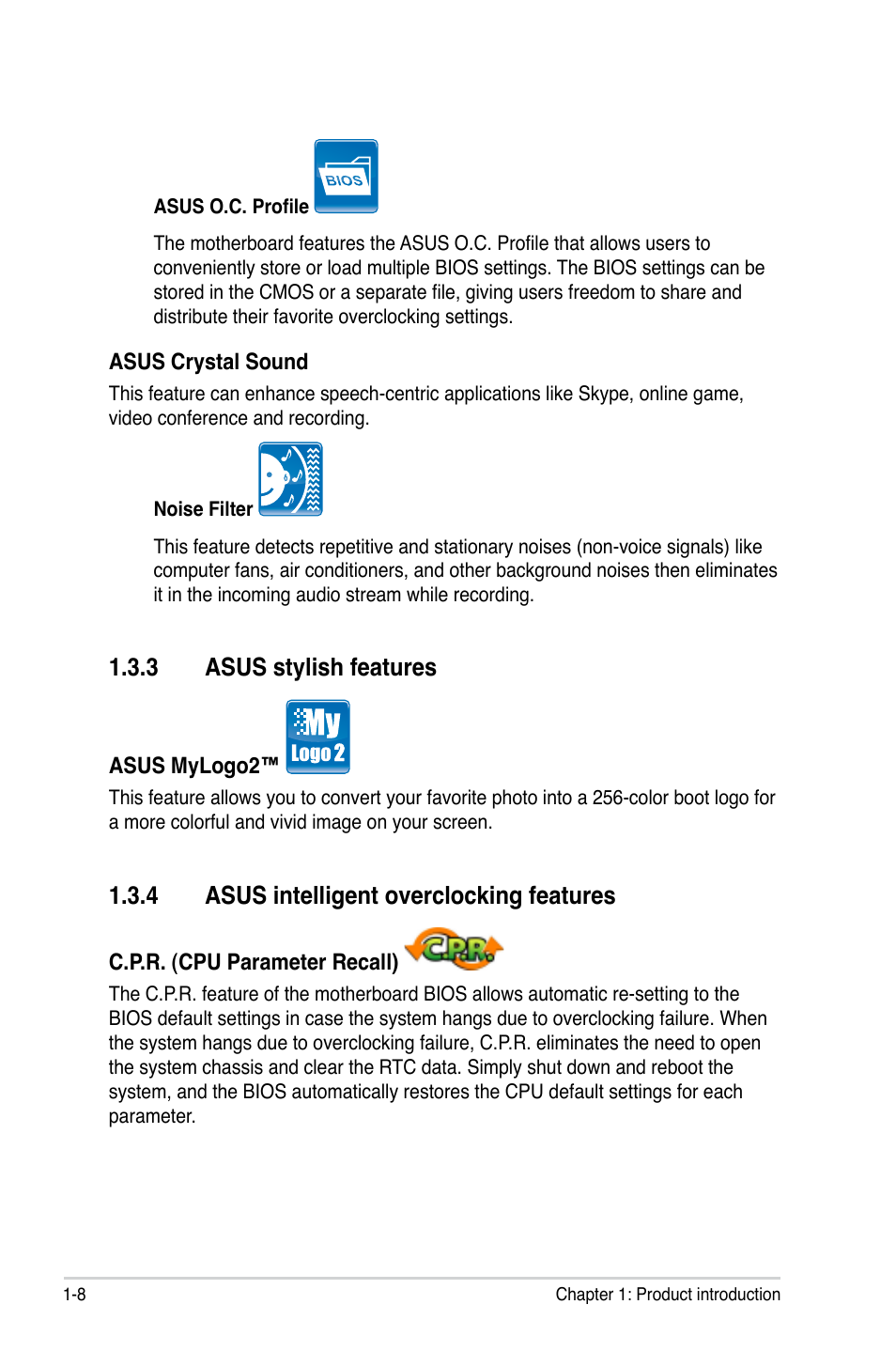 3 asus stylish features, 4 asus intelligent overclocking features, Asus stylish features -8 | Asus intelligent overclocking features -8, Asus.intelligent.overclocking.features, Asus.stylish.features | Asus M3A78-EM User Manual | Page 20 / 108