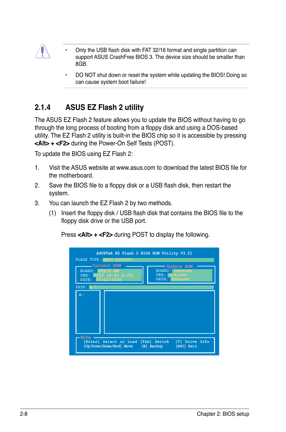 4 asus ez flash 2 utility, Asus ez flash 2 utility -8, Asus.ez.flash.2.utility | Asus M3A78-EM User Manual | Page 60 / 108