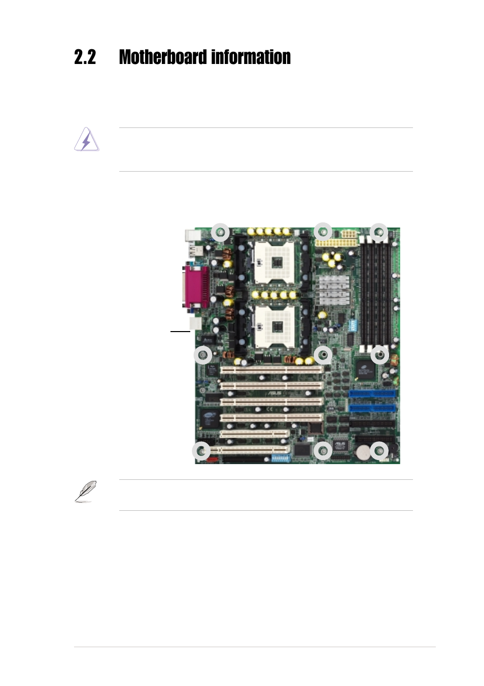 2 motherboard information | Asus Xeon Tower/5U Rackmount Server AP1710-S5 User Manual | Page 21 / 54