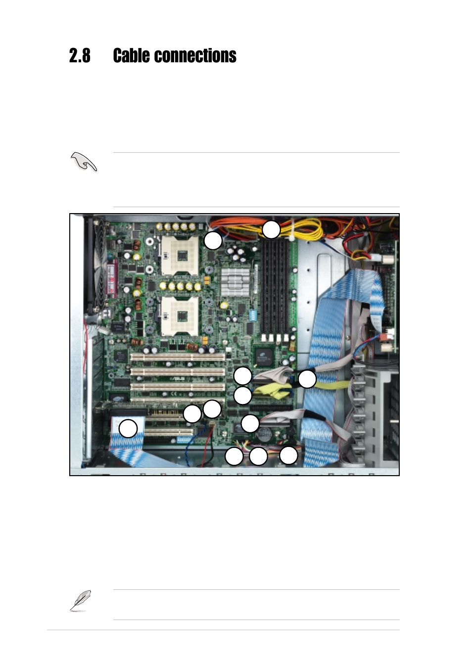 8 cable connections, 1 motherboard connections | Asus Xeon Tower/5U Rackmount Server AP1710-S5 User Manual | Page 40 / 54