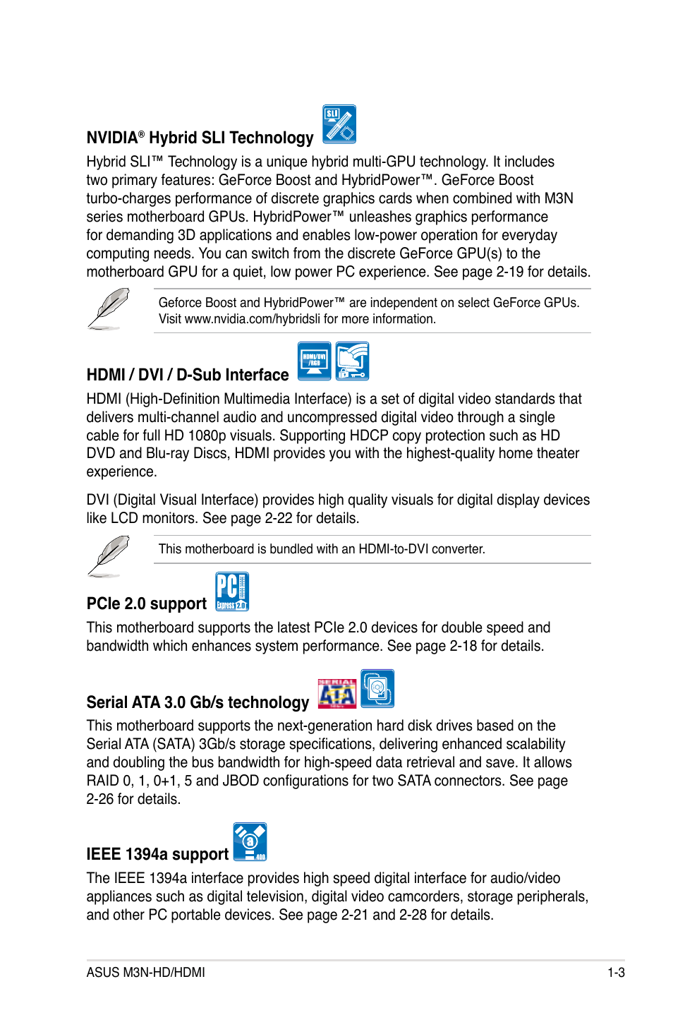 Asus M3N-HD User Manual | Page 19 / 164