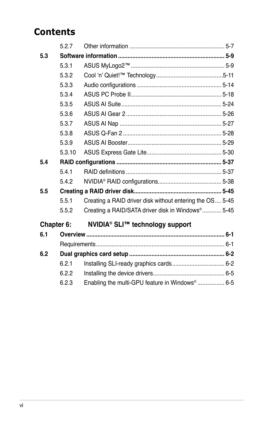 Asus M3N-HD User Manual | Page 6 / 164