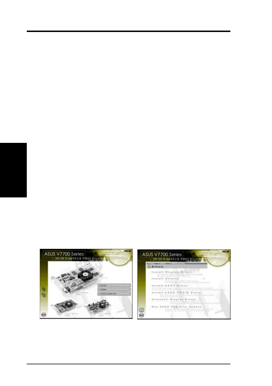 Iii. software setup, Display driver installation, Windows 98 | Asus GIGATEXEL SHADER GRAPHICS CARD V7700 User Manual | Page 16 / 88