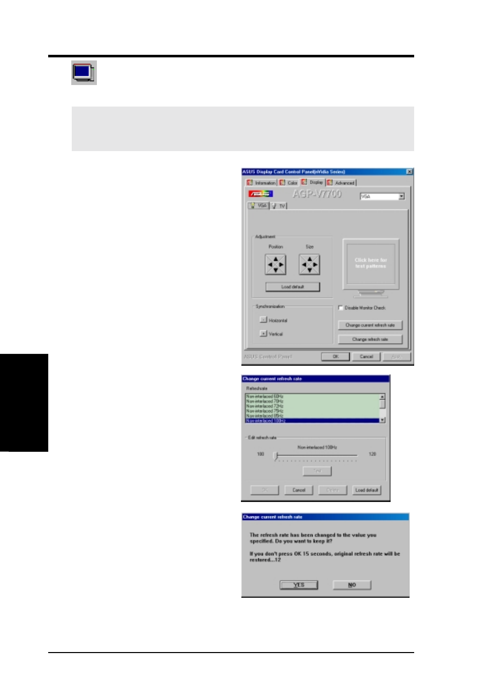 Iv. software reference, Display | Asus GIGATEXEL SHADER GRAPHICS CARD V7700 User Manual | Page 42 / 88