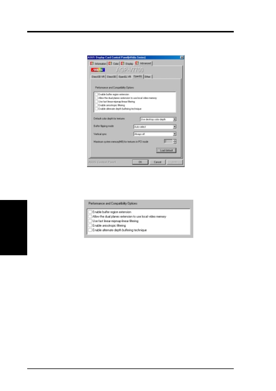 Iv. software reference, Opengl | Asus GIGATEXEL SHADER GRAPHICS CARD V7700 User Manual | Page 54 / 88