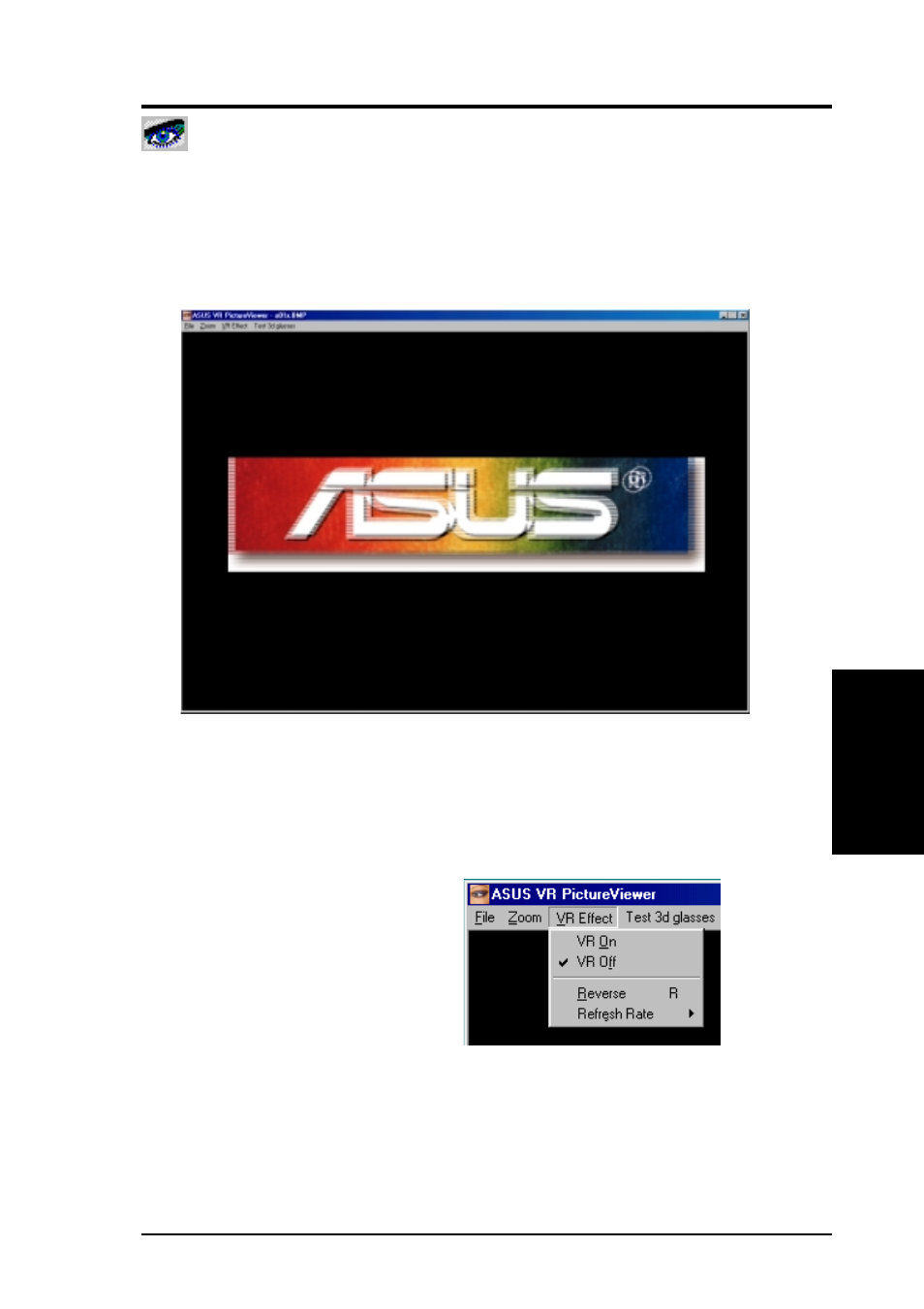 Iv. software reference, Asus vr pictureviewer | Asus GIGATEXEL SHADER GRAPHICS CARD V7700 User Manual | Page 79 / 88